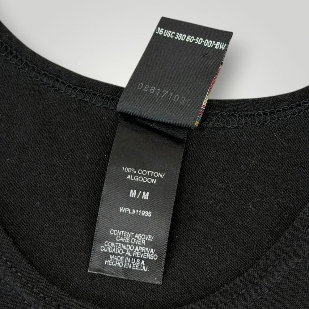 Vintage USA Olympic Tank Top M Black Made USA Embroidered‎ Rings 90s